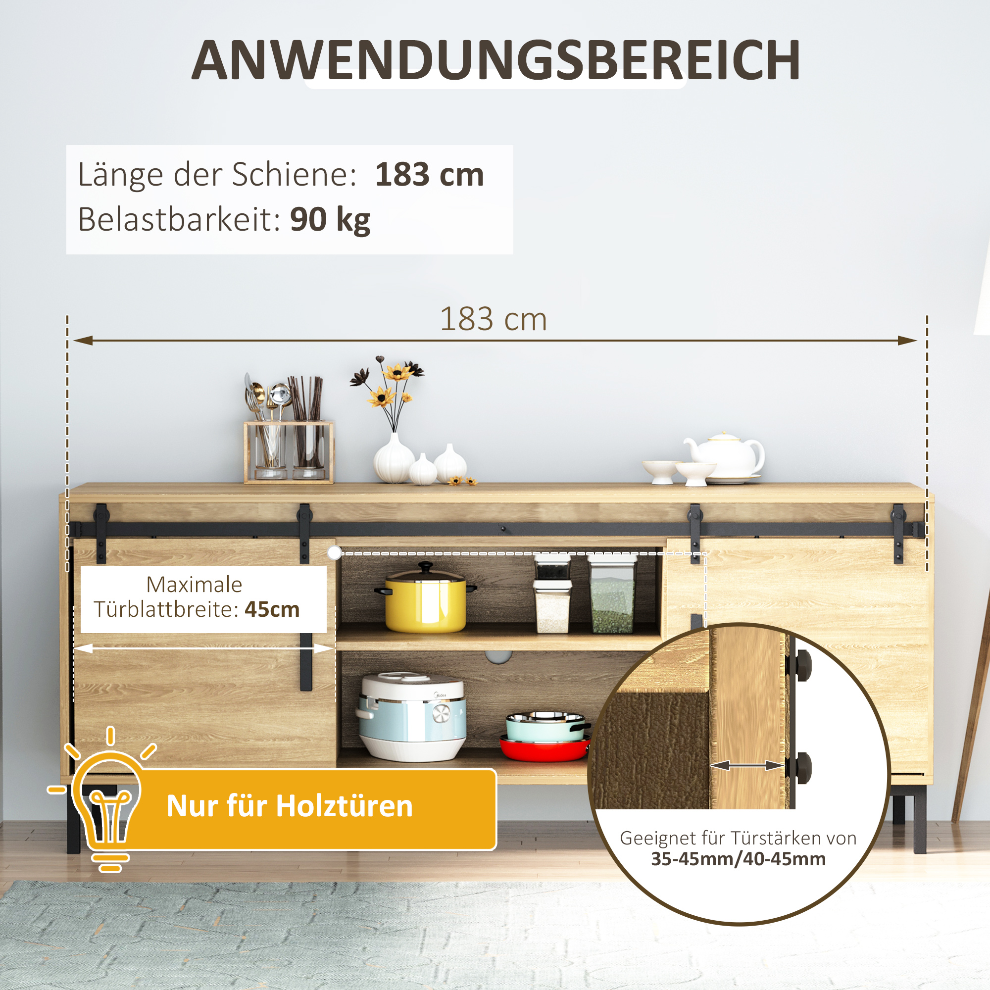 183 cm lükanduste komplekt, must, süsinikteras