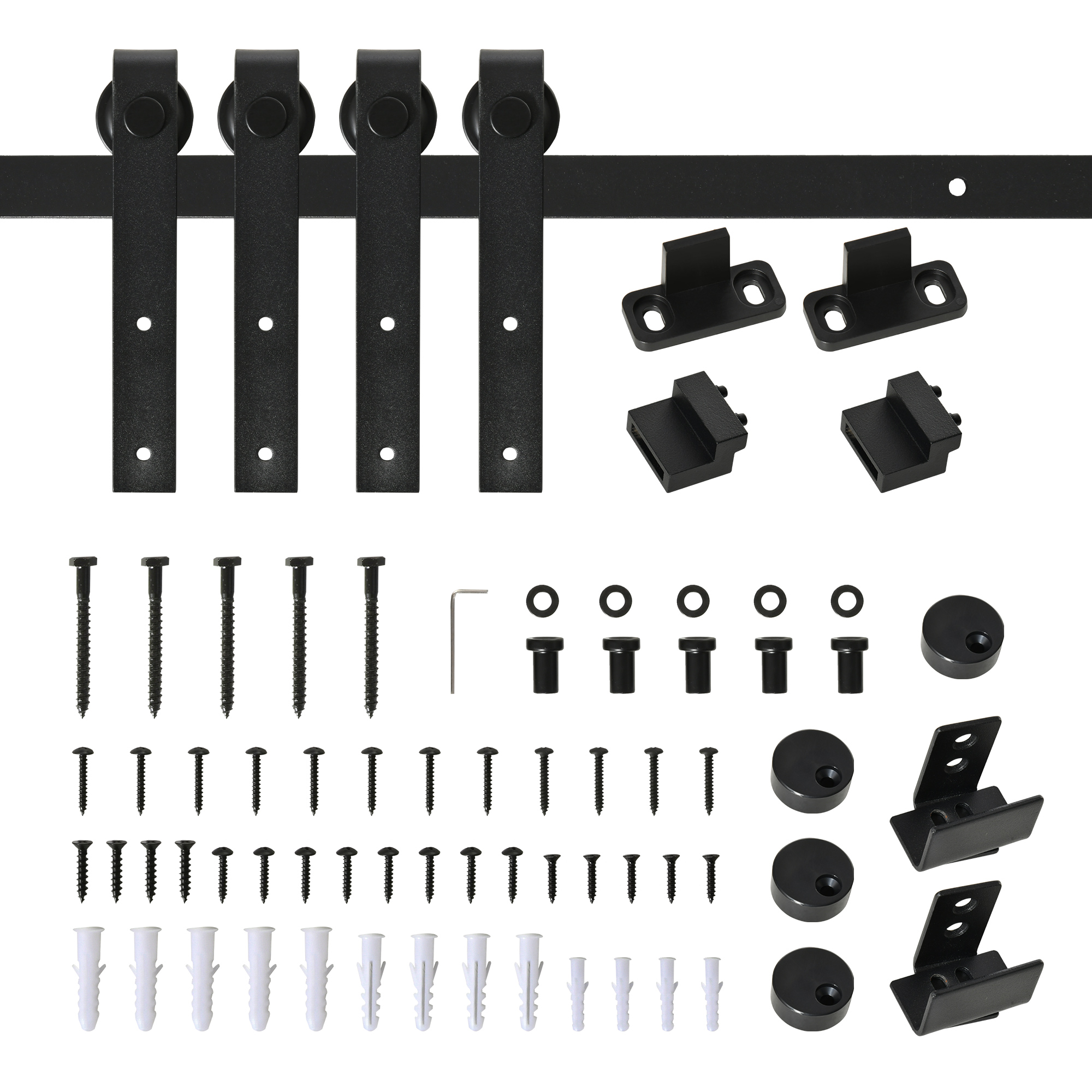 183 cm lükanduste komplekt, must, süsinikteras