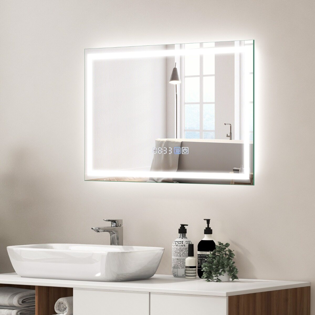 60×40 cm LED Vannitoa Peegel Anti-Uduga Reguleeritav Valgus