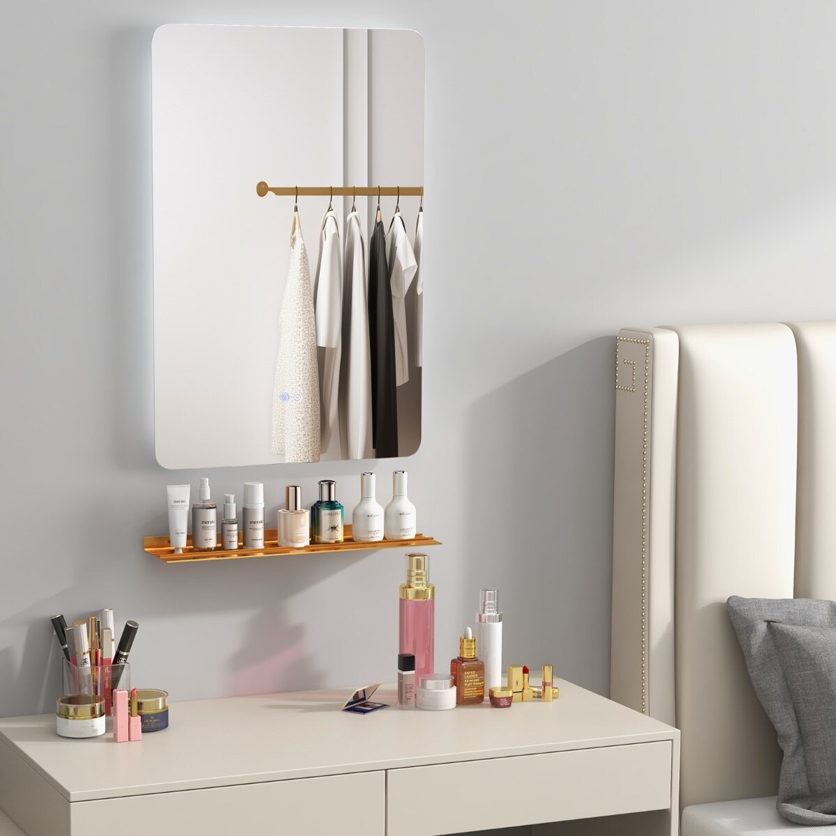70x50cm LED Vannitoa Peegel Reguleeritava Heleduse ja 3 Värvitooniga