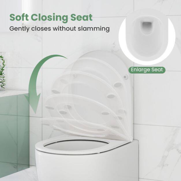 Seinapealne keraamiline WC-pott 4/6L pehme sulgumisega