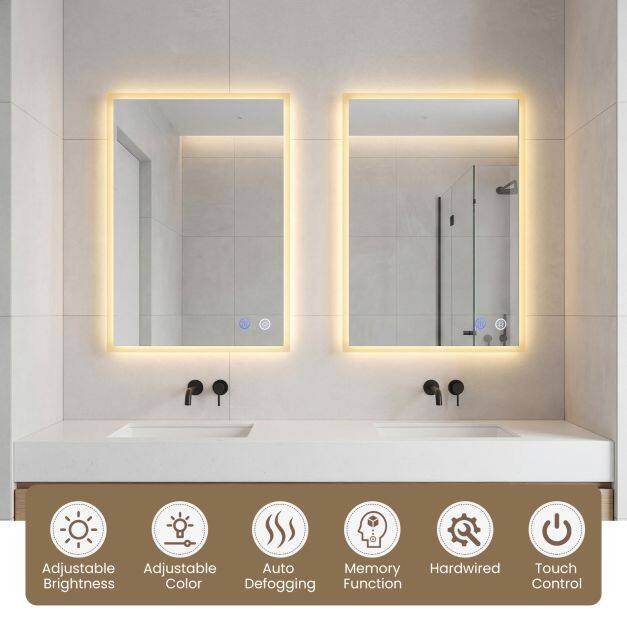70×50 cm LED vannitoapeegel hõbedane
