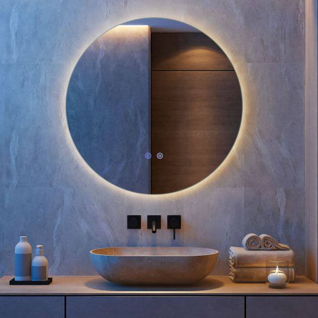 Ø60 cm LED-valgustusega ümmargune peegel