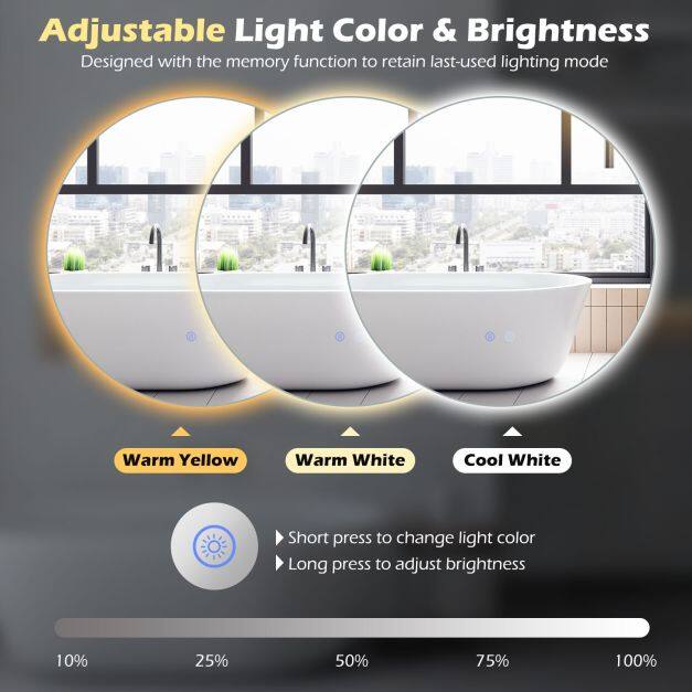Ø60 cm LED-valgustusega ümmargune peegel