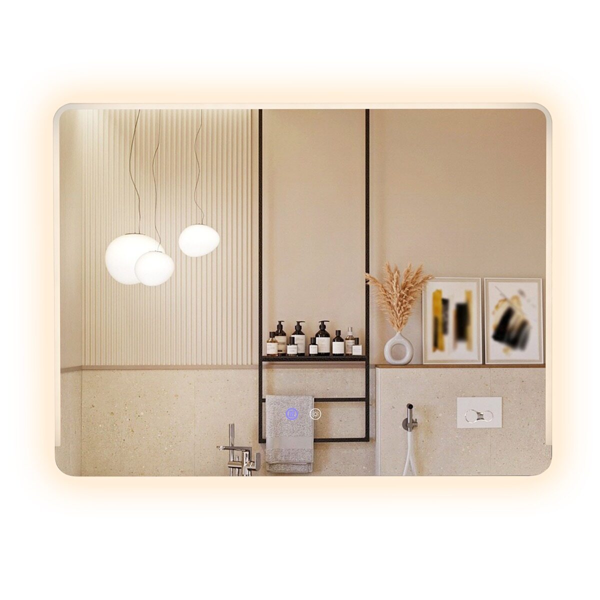 80×60 cm LED-vannitoa peegel karastatud klaasiga