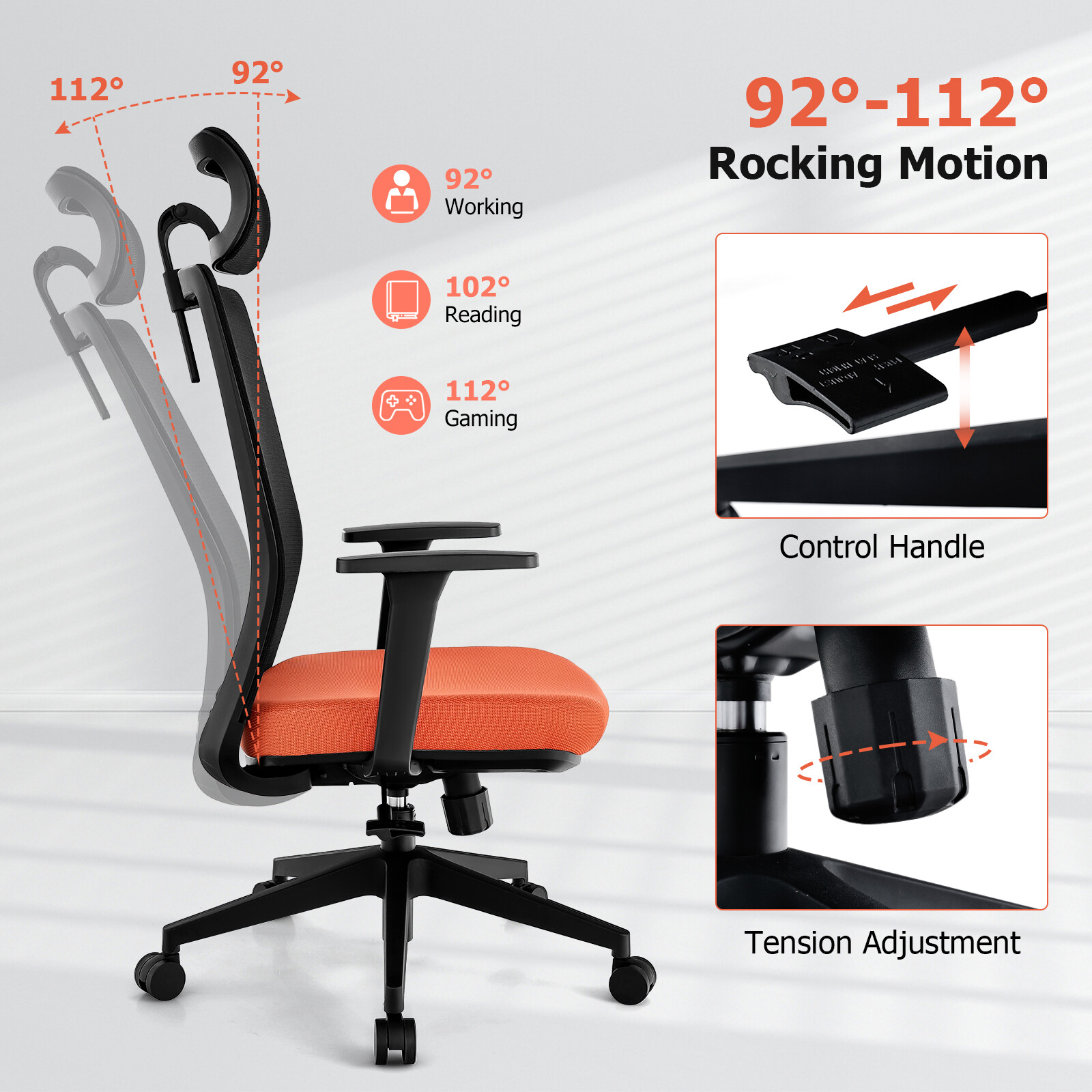 Ergonoomiline kontoritool peatoega must