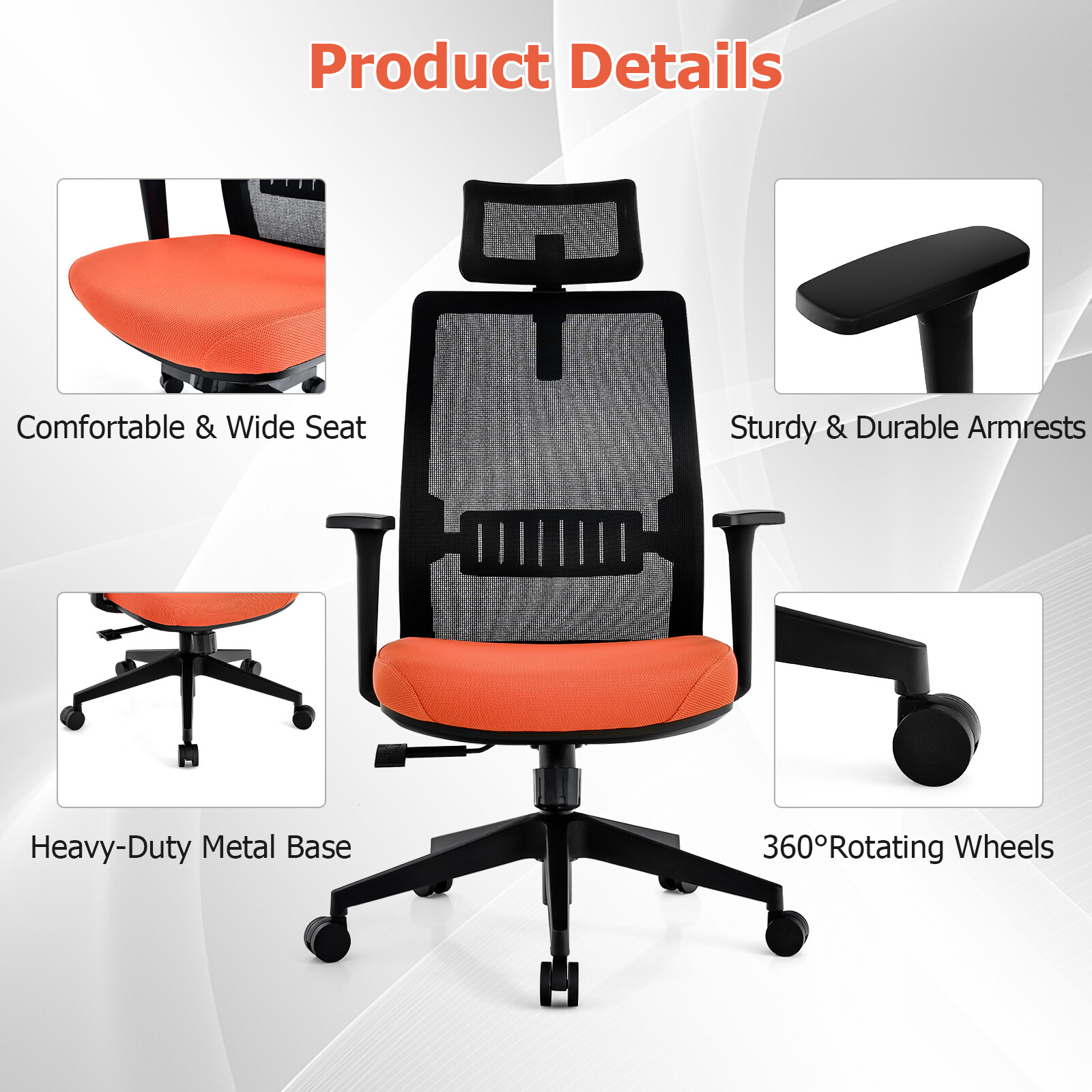 Ergonoomiline kontoritool peatoega must