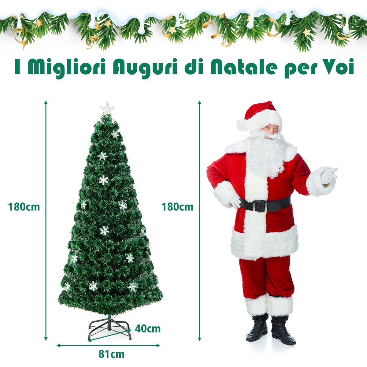 180cm kiudoptiline jõulupuu