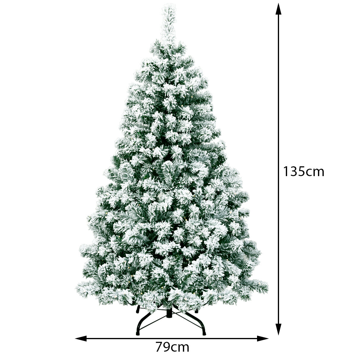135 cm Härmatiste Kunstkuusk LED-valgusega