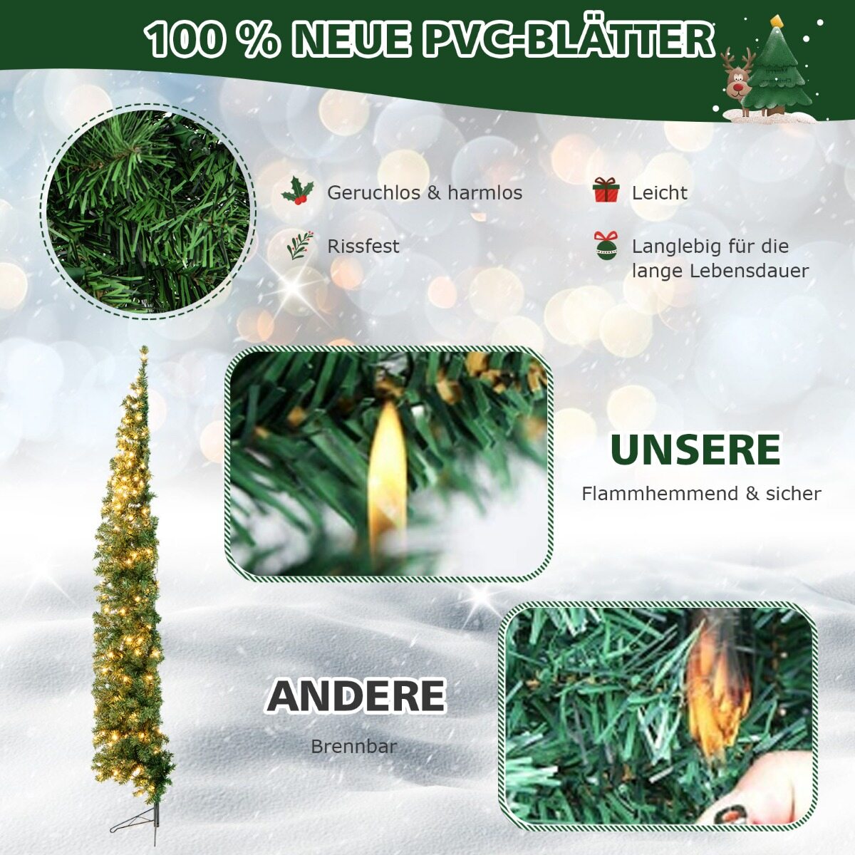 210cm poolkuusk LED-valgusega