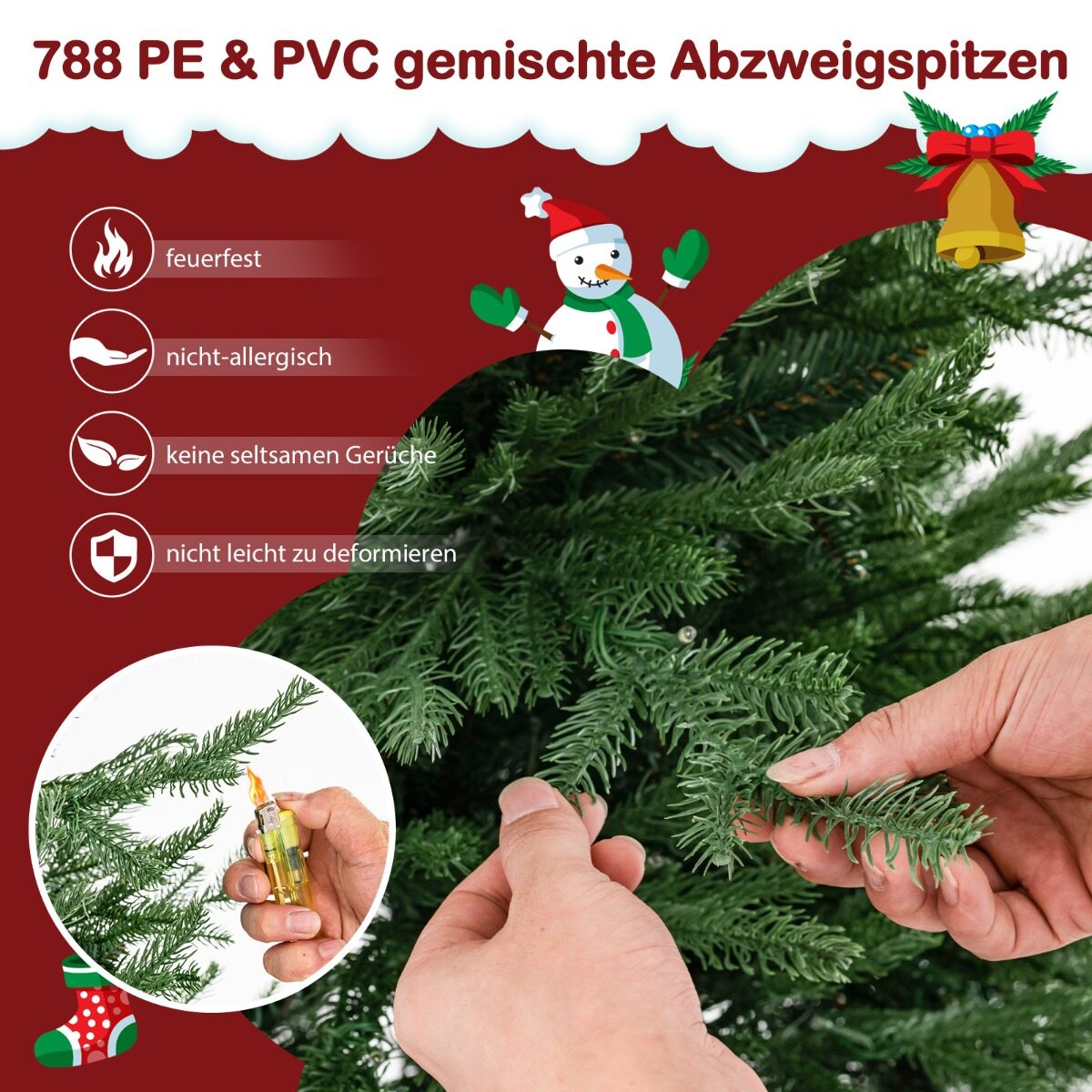183cm Kunstkuusk 280 LED & 8 Valgustusrežiimi