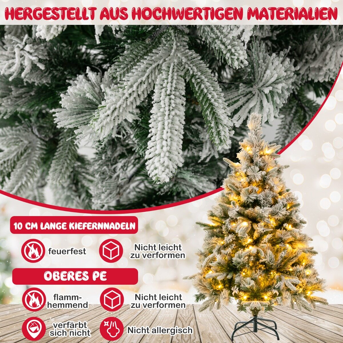 136cm Kunstkuusk Lumega & 150 LED-valgust