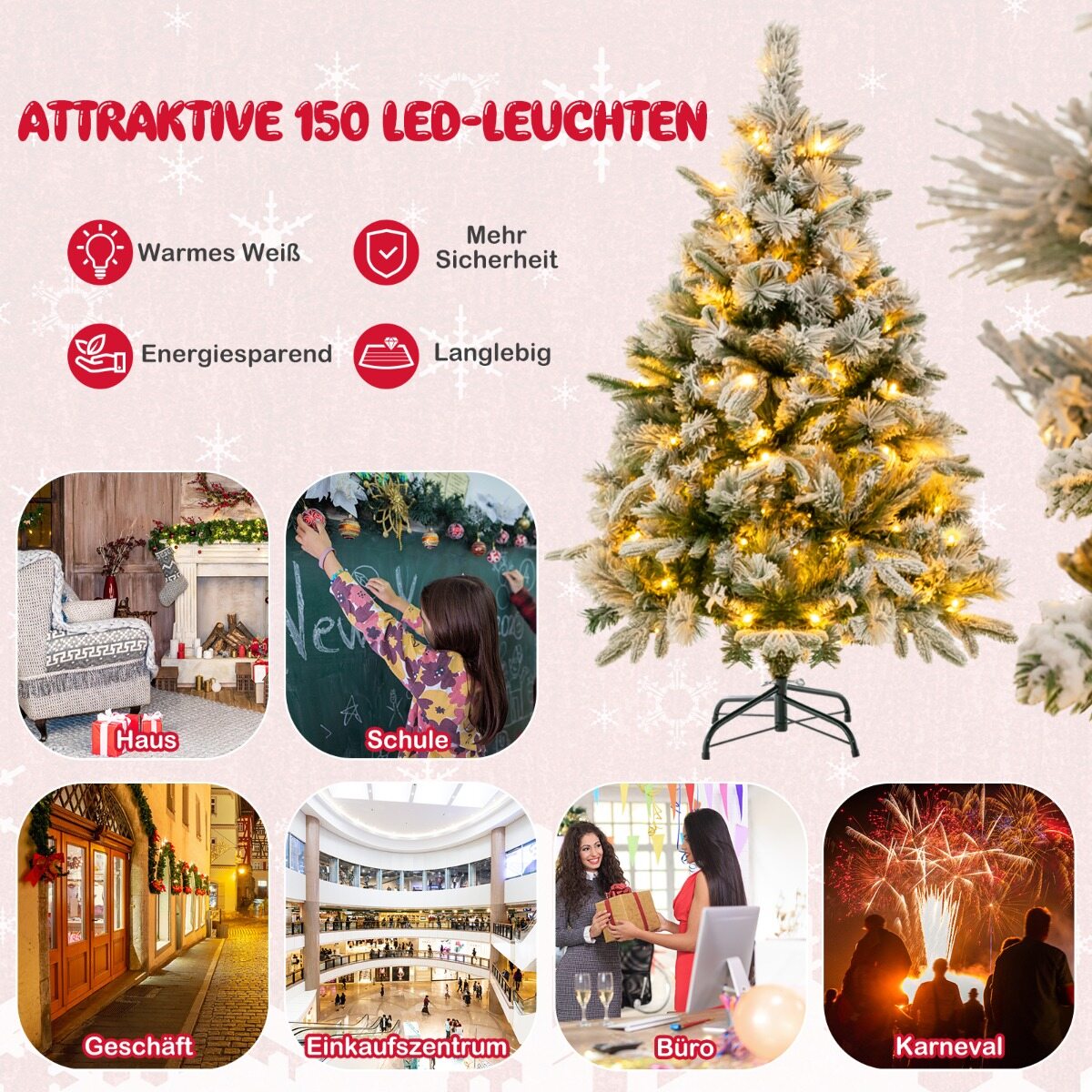 136cm Kunstkuusk Lumega & 150 LED-valgust
