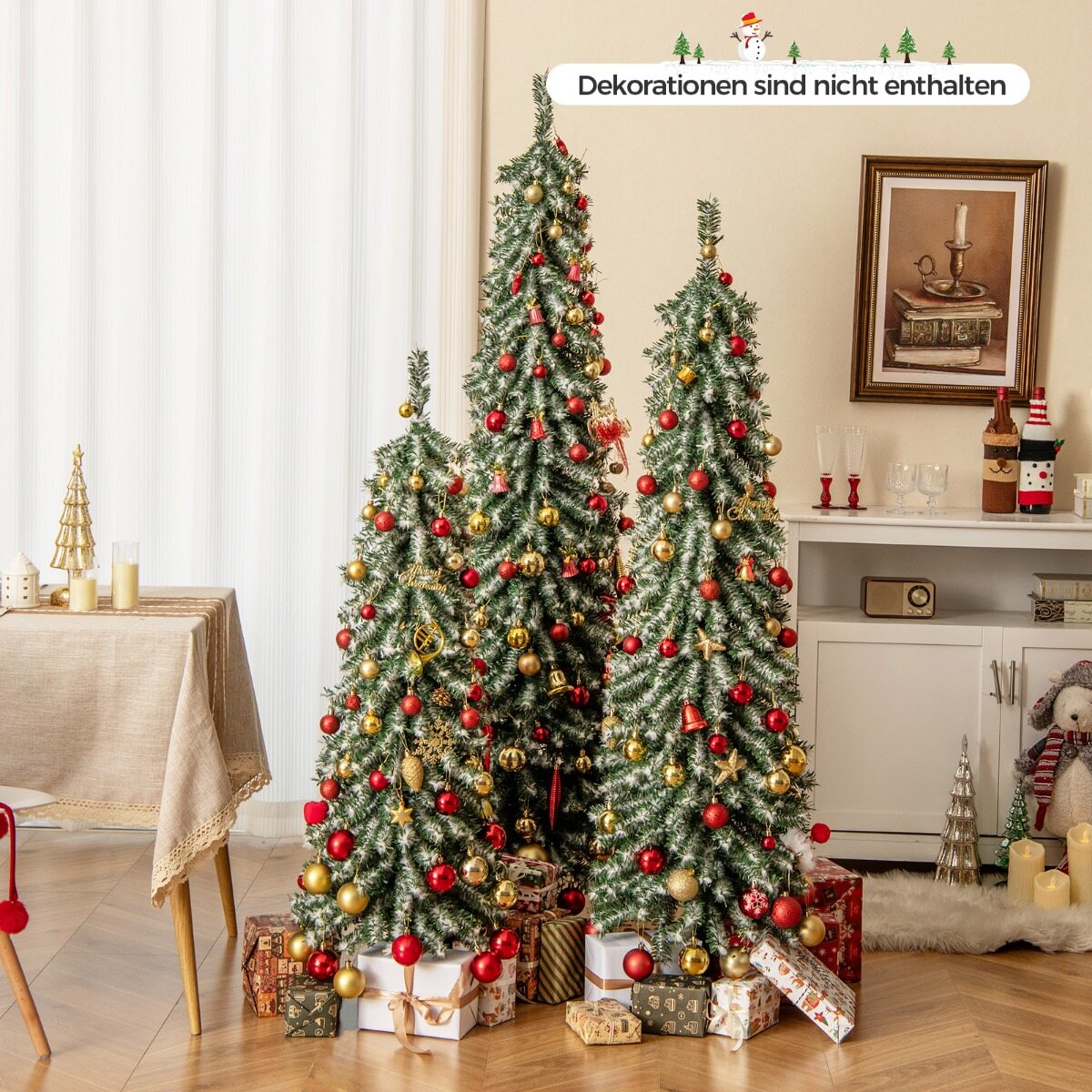 Komplekt 3 Rohelist LED Jõulupuud 120+150+180 cm