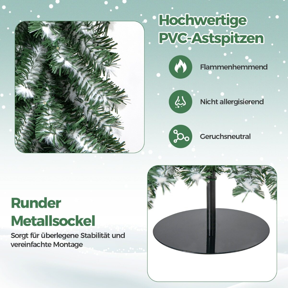 Komplekt 3 Rohelist LED Jõulupuud 120+150+180 cm