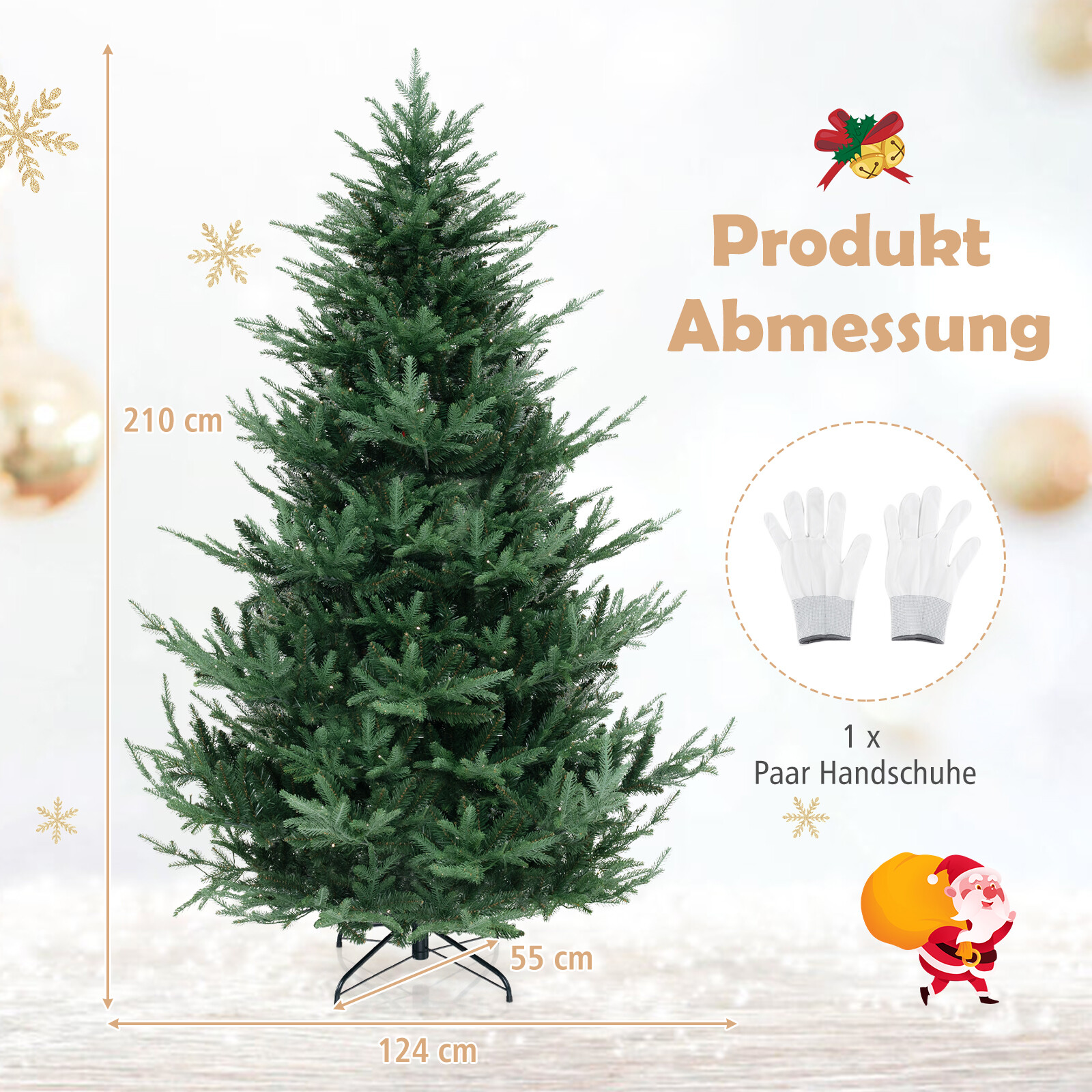 210 cm Kunstkuusk 340 LED-valgusega