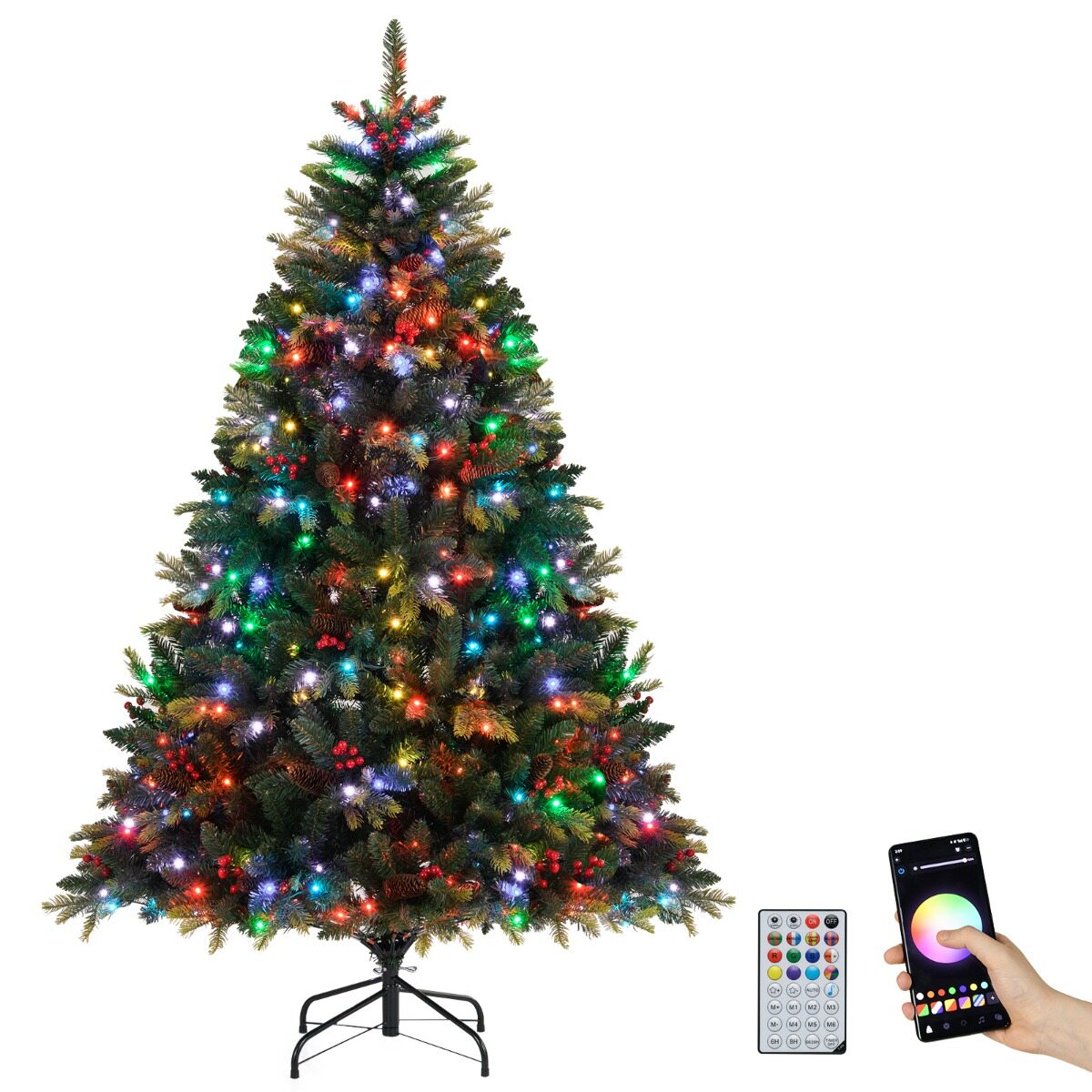 RGB LED Ehtne Kuusepuu Kaugjuhtimispuldiga