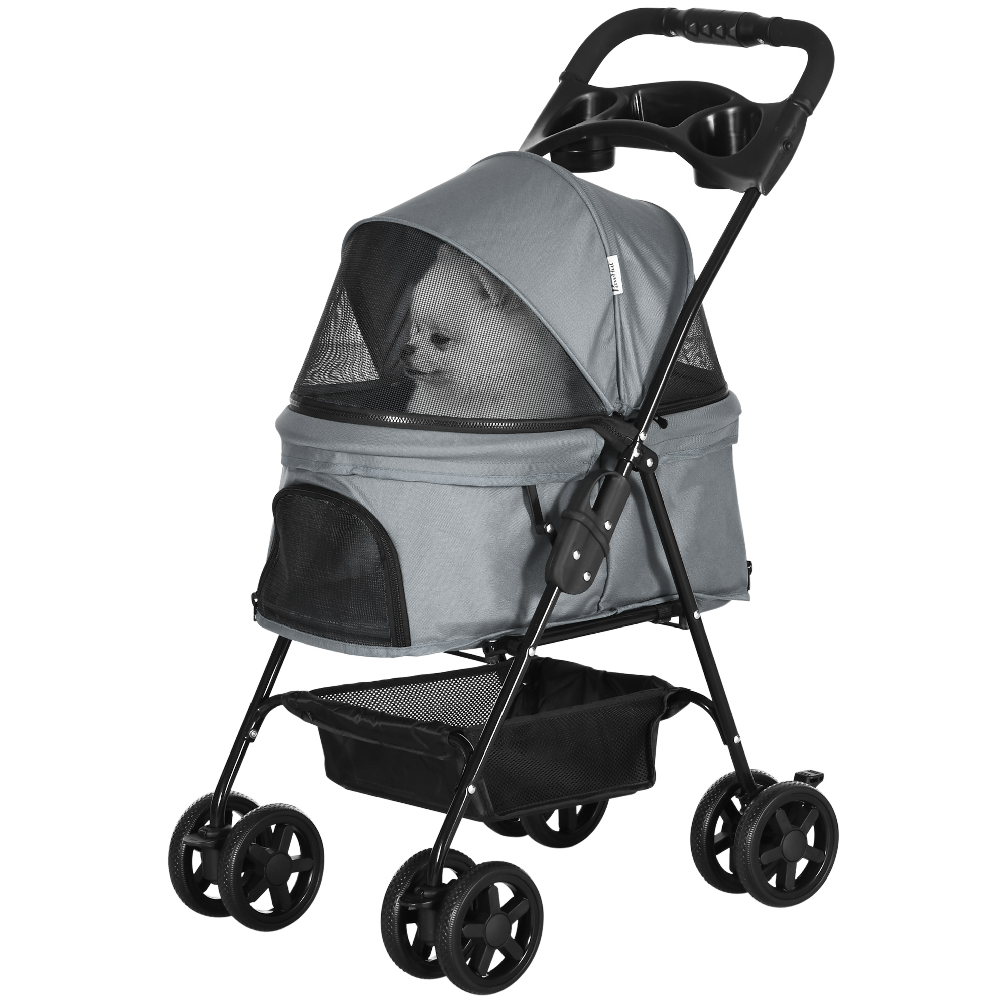 Hall kokkupandav lemmikloomade jalutuskäru, kuni 4 kg, 67 x 45 x 96 cm