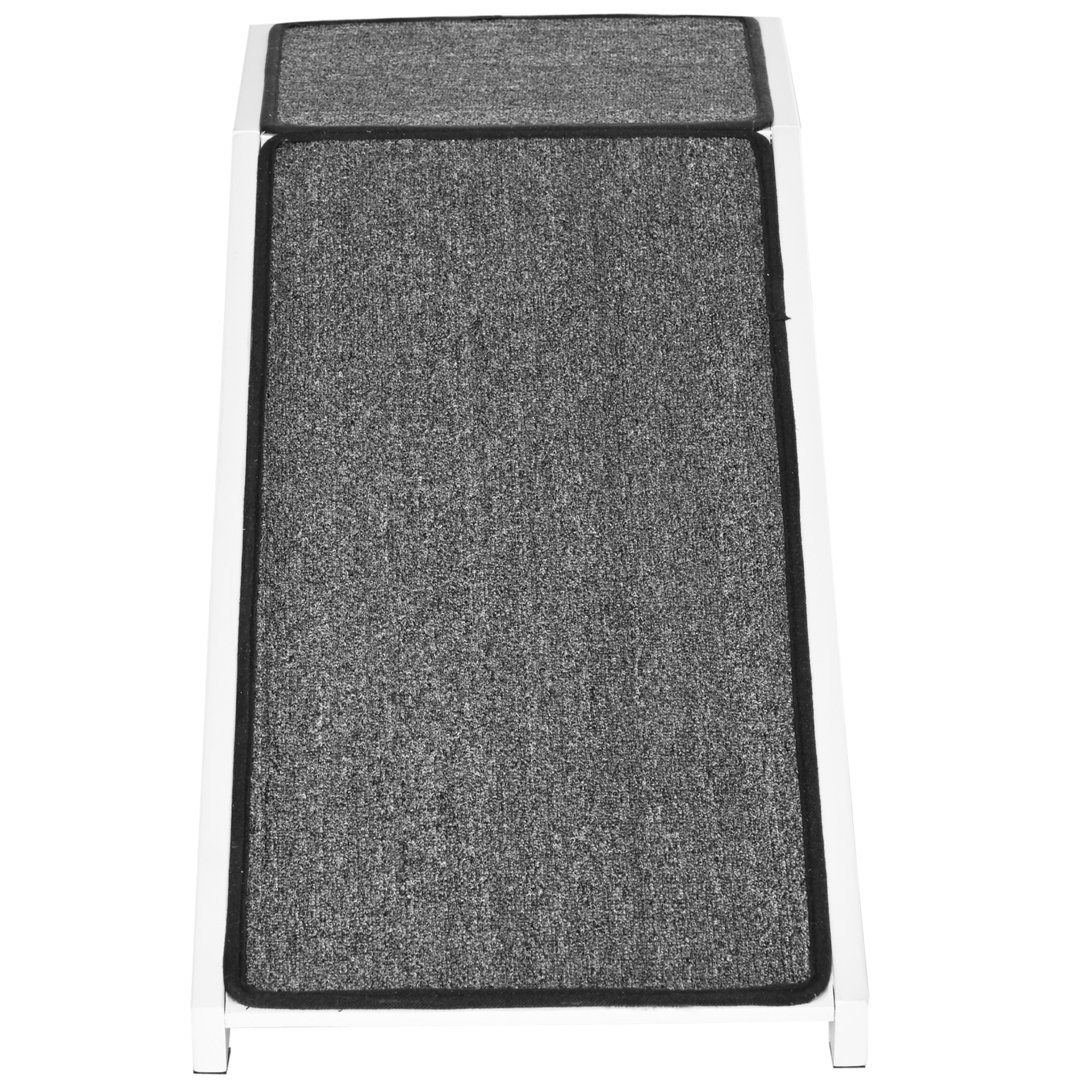 Lemmiklooma ramp libisemisvastase vaibaga, 125 x 40 x 35,5 cm, männipuit, valge / hall