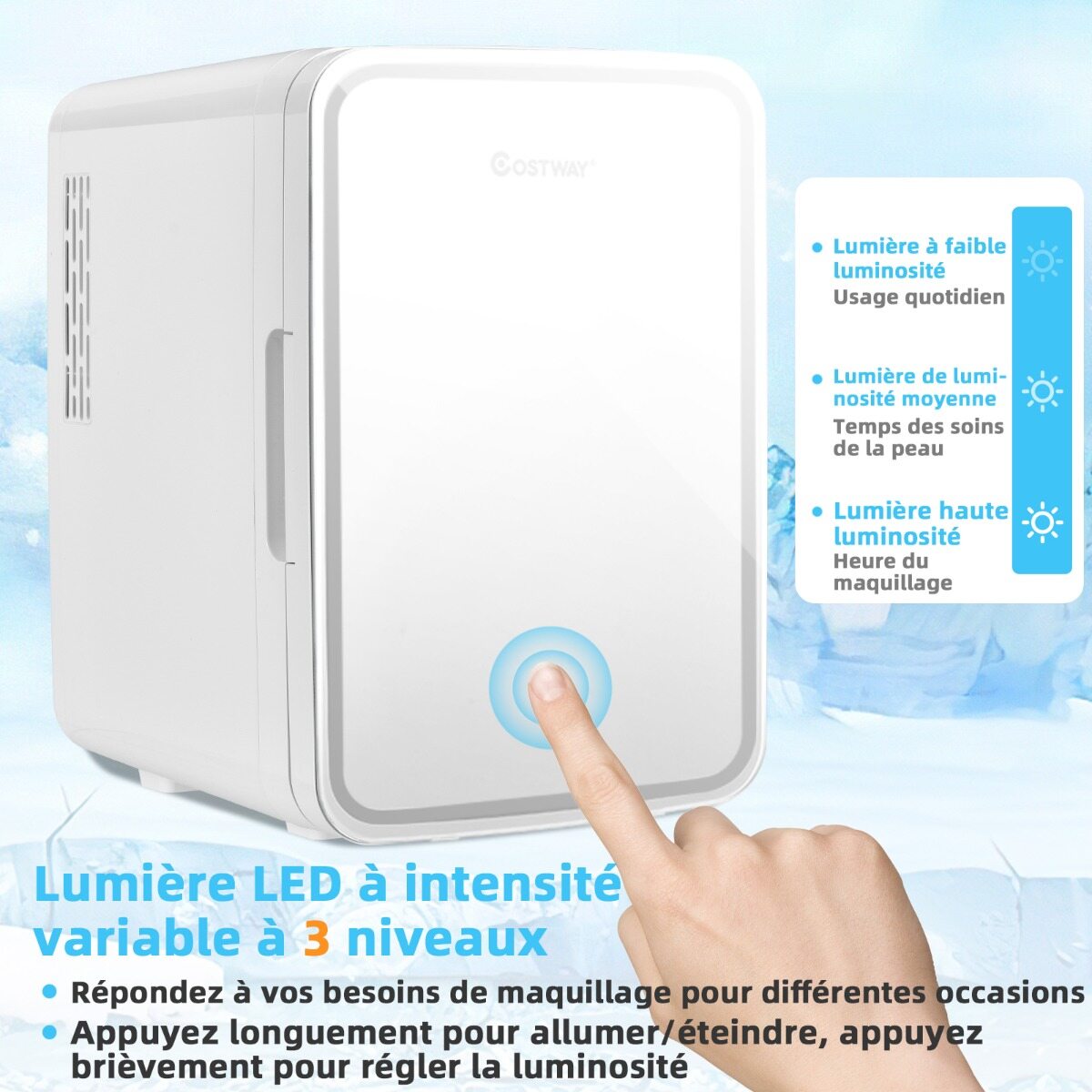 10L Mini külmik LED peegliga