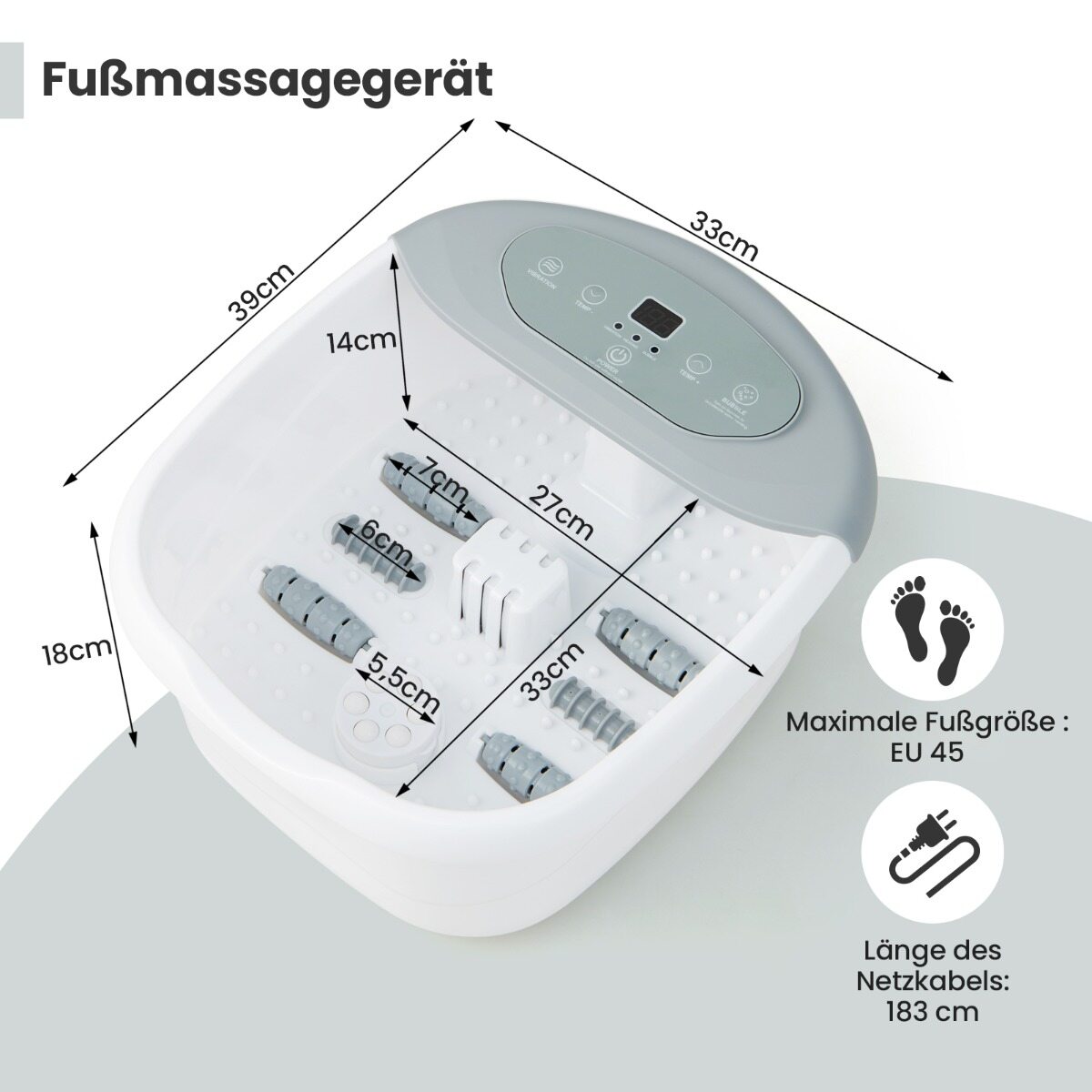 Jalavann massaažiga 500W hall