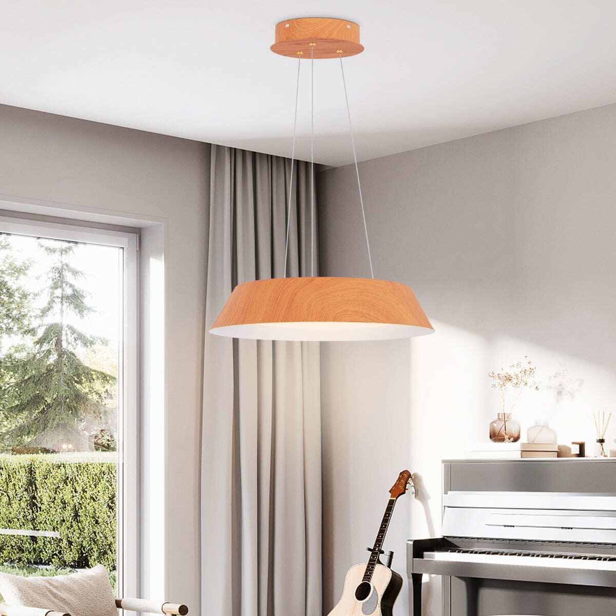 21W LED laevalgusti puidumustriga 40x40x145 cm