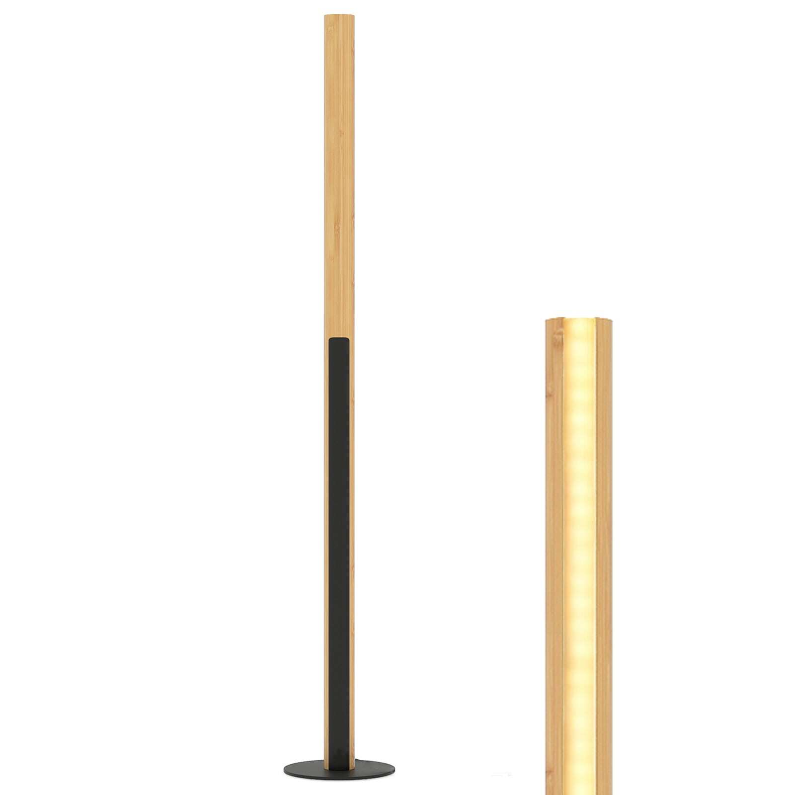 Bambusest põrandalamp LED, dimmeriga, 122 cm