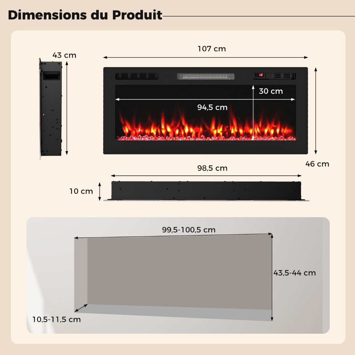 Elektrikamin Alexa ja Google’iga, 750W/1500W