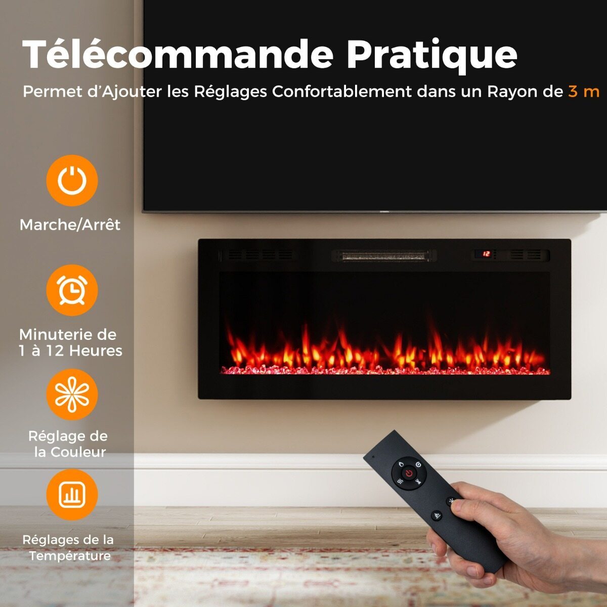Elektrikamin Alexa ja Google’iga, 750W/1500W
