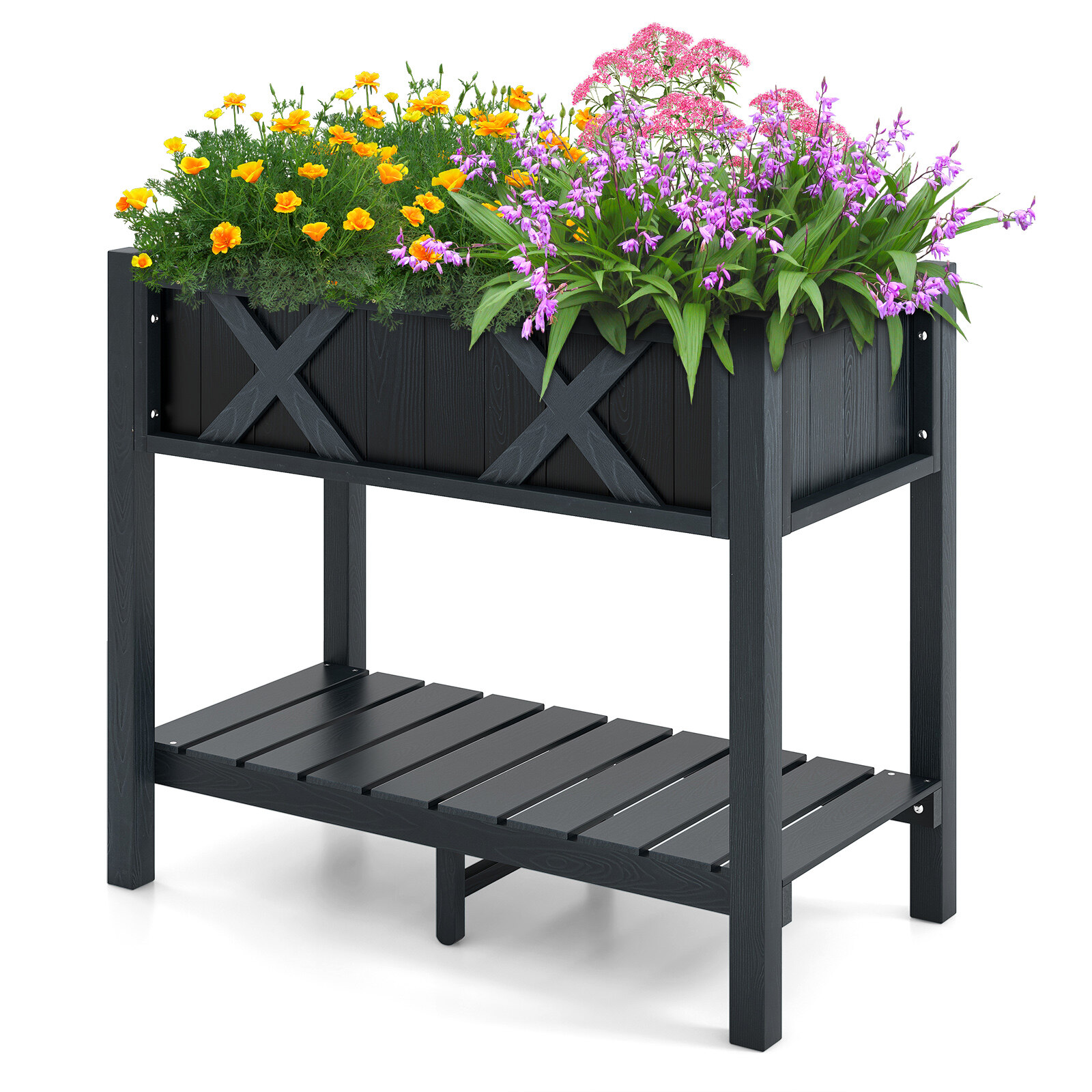HIPS kõrgendatud aiapeenar must
