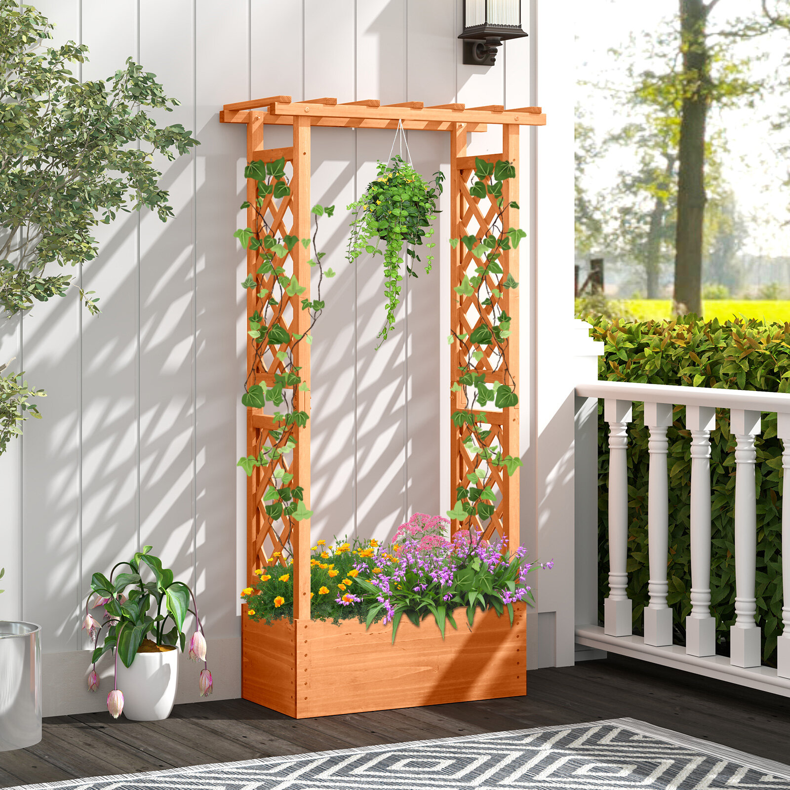 Põrandakast võretorniga 66x32x152 cm oranž