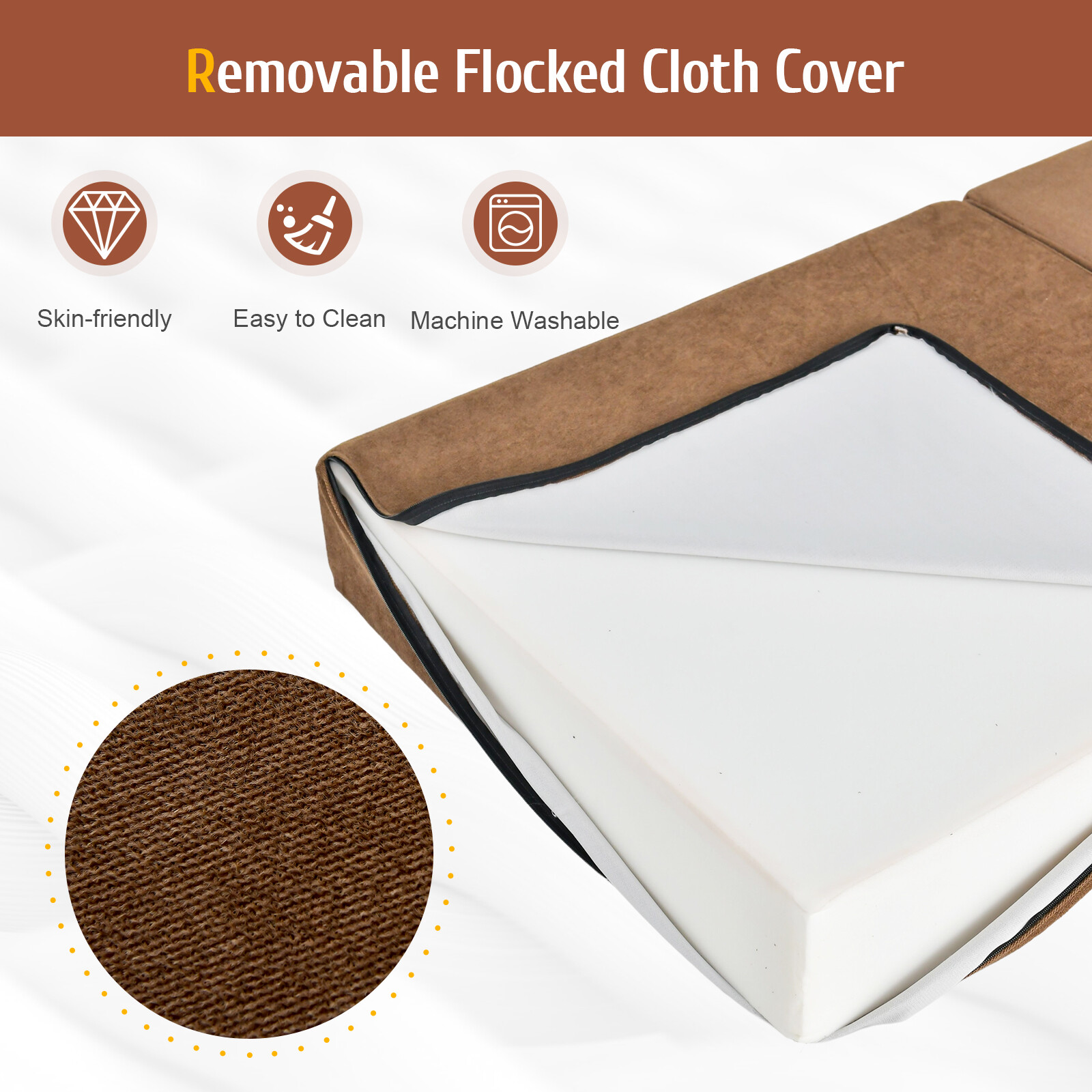 Tri-fold tugitoolvoodi, pruun