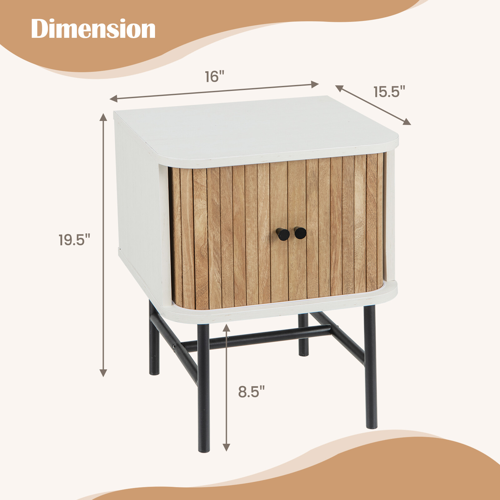Öökapp 2 liuguksega, valge