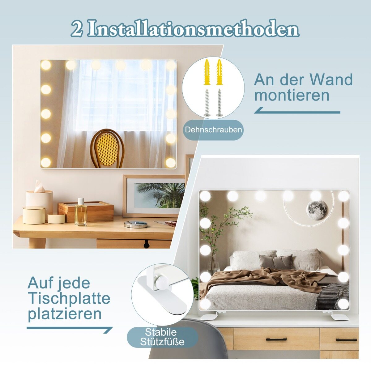 Hollywoodi meigipeegel LED-valgustusega