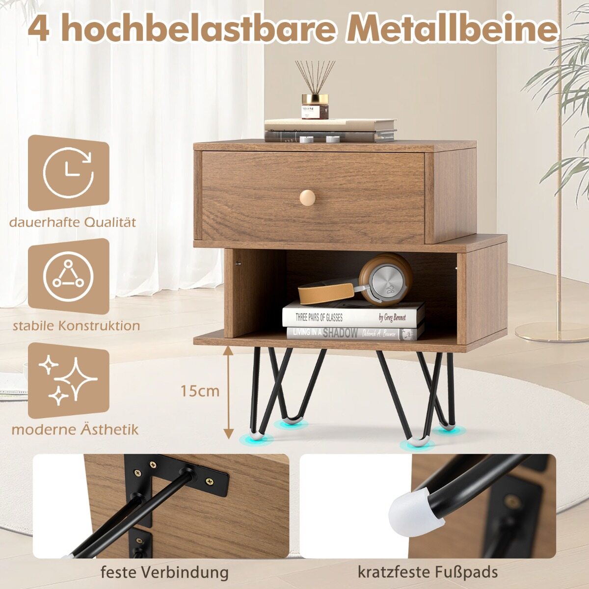 Kahe öökapi komplekt eemaldatava sahtliga naturaalne