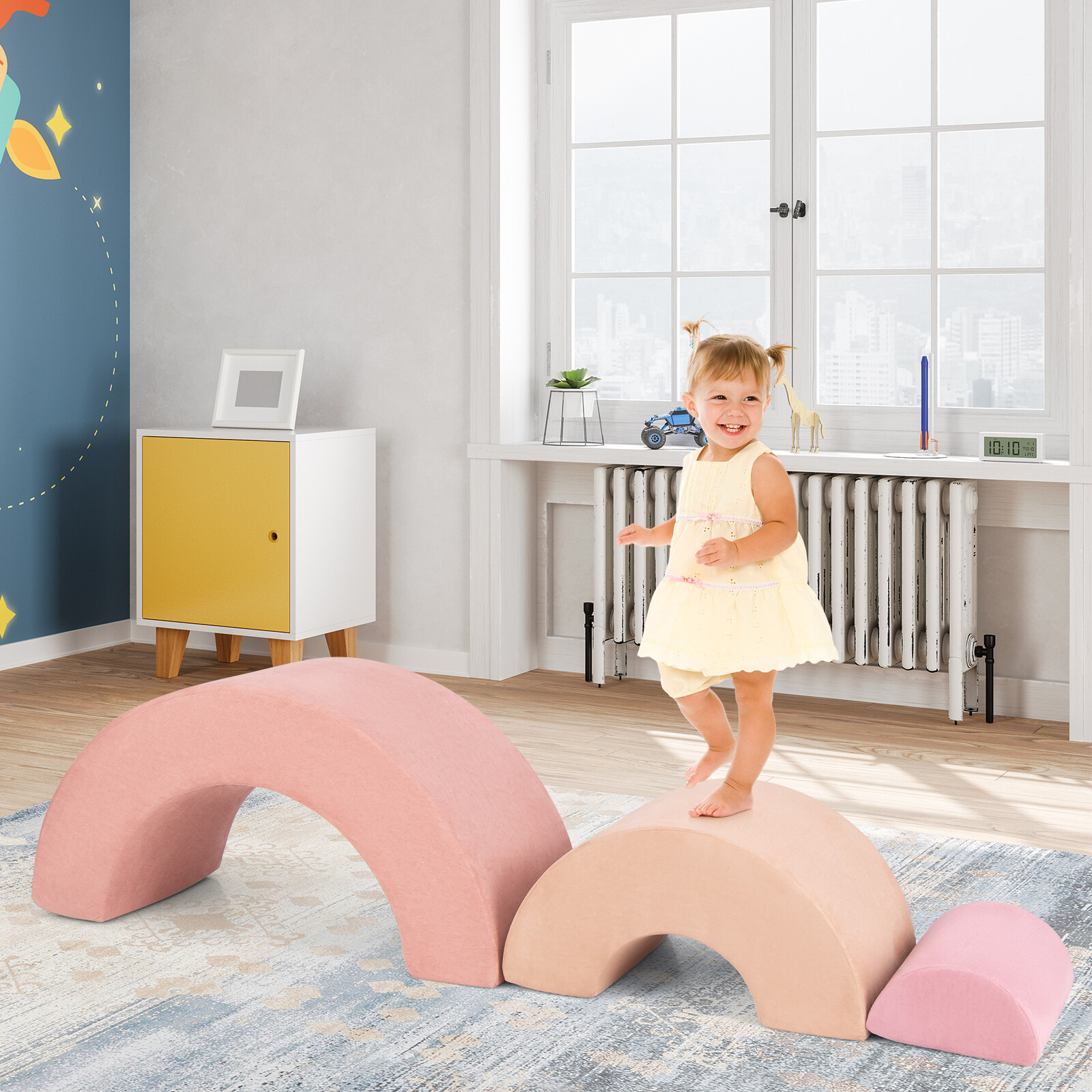 3-Osaline pehme ronimismänguasi lastele, roosa