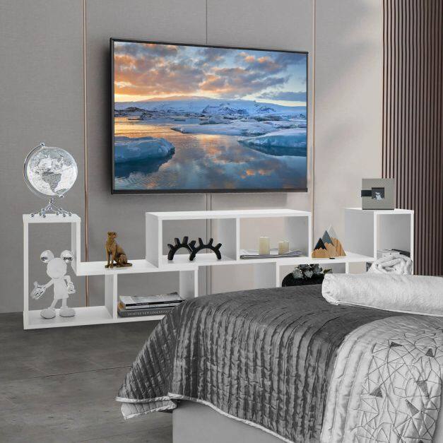 3-osaline muudetav TV alus kuni 65″ telerile, valge
