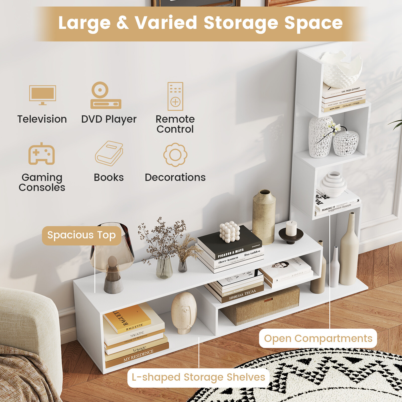 Meediakapp TV alusega 50″ Valge