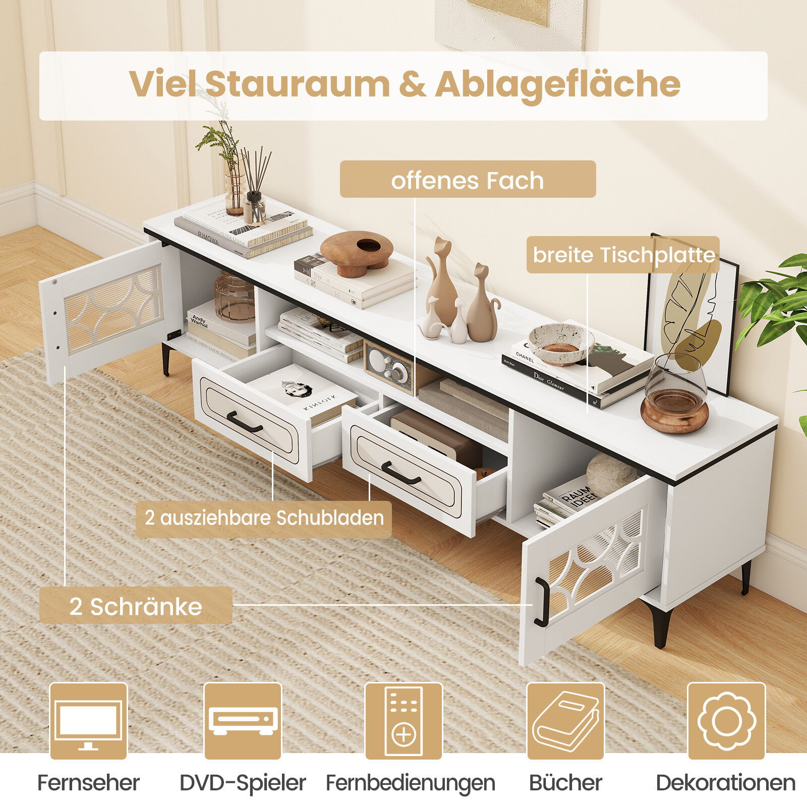 TV-alus 180.5cm 80″ telerile valge