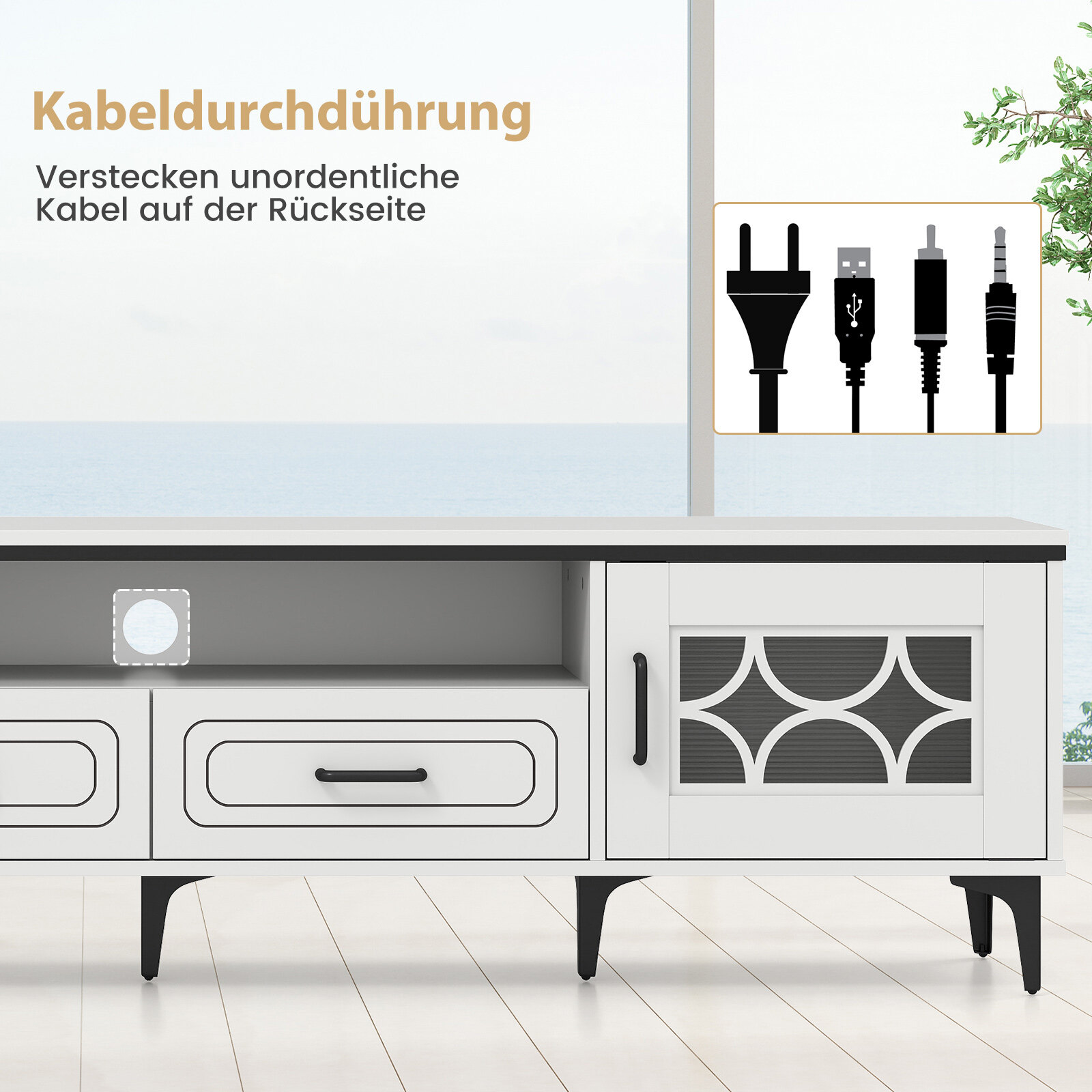 TV-alus 180.5cm 80″ telerile valge