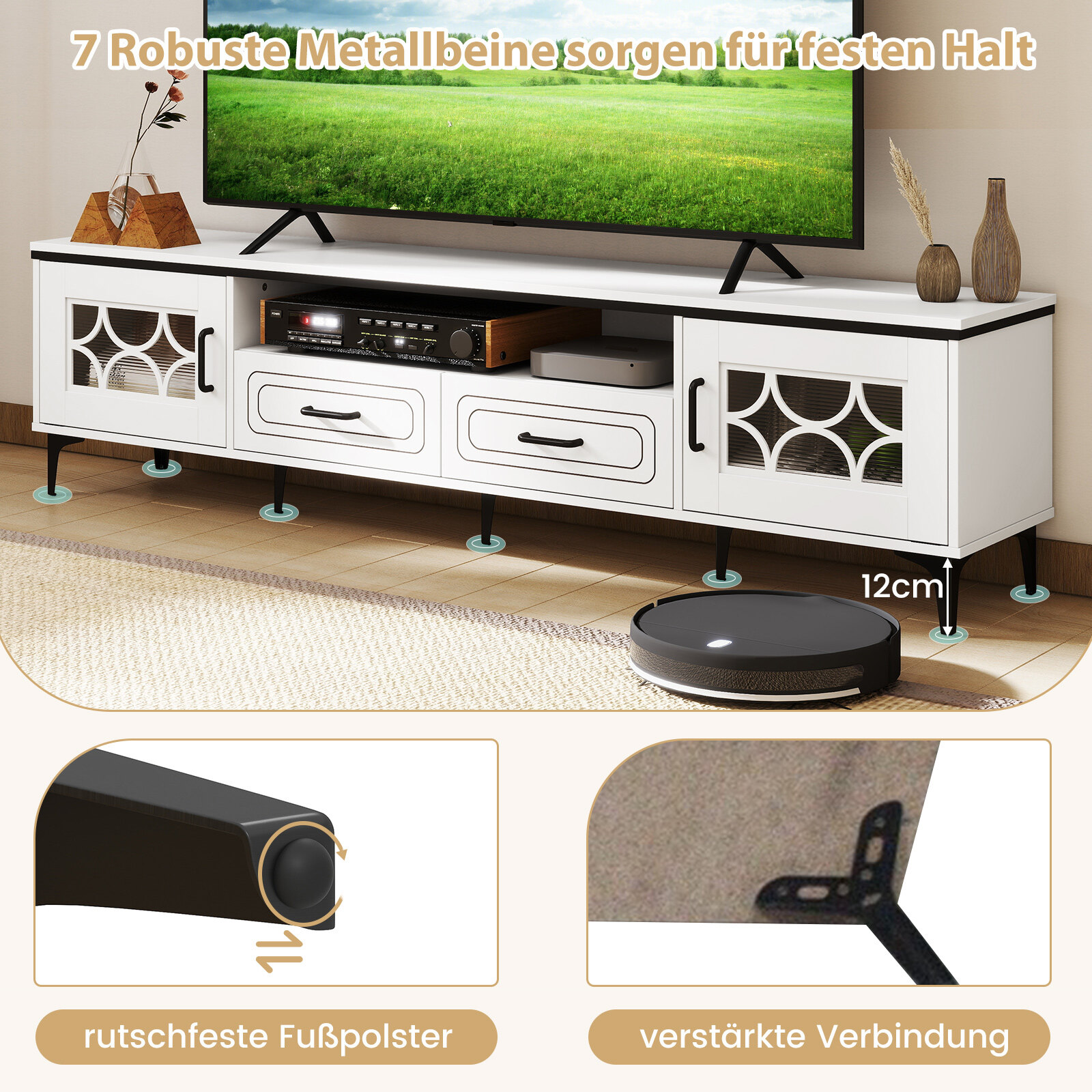 TV-alus 180.5cm 80″ telerile valge
