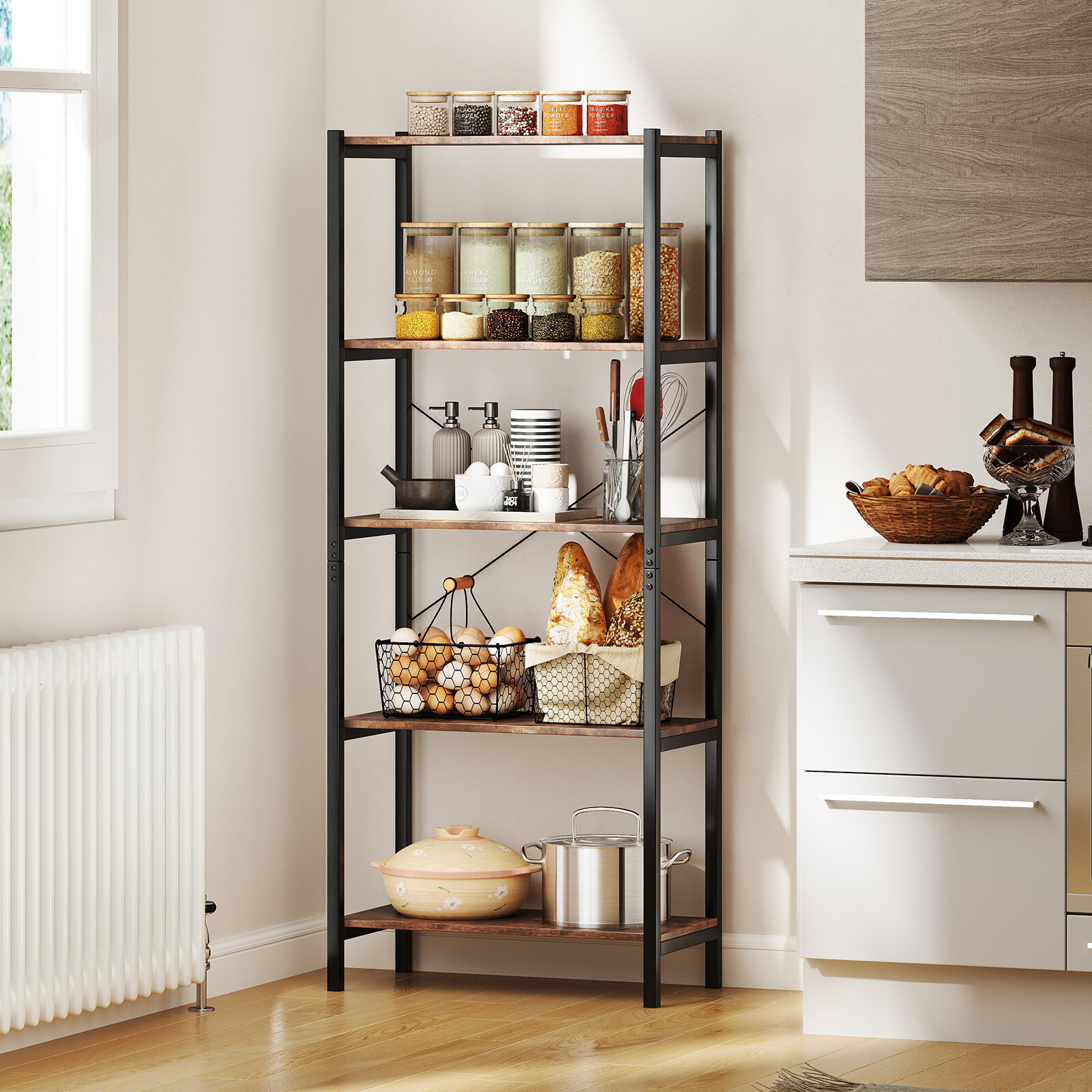 Mitmeotstarbeline riiul tööstuslik pruun 79x36x160cm