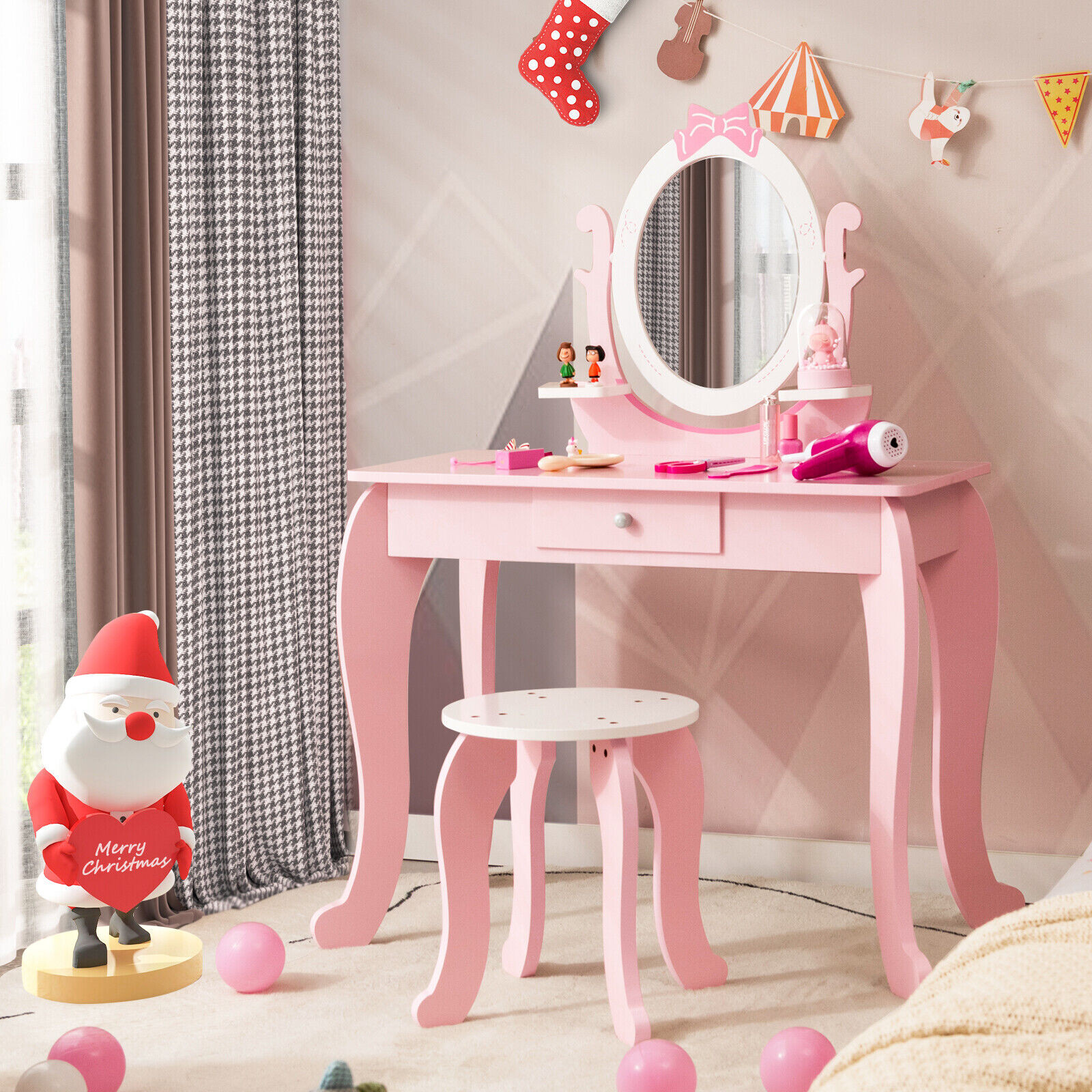 Laste meigilaud pinkidega