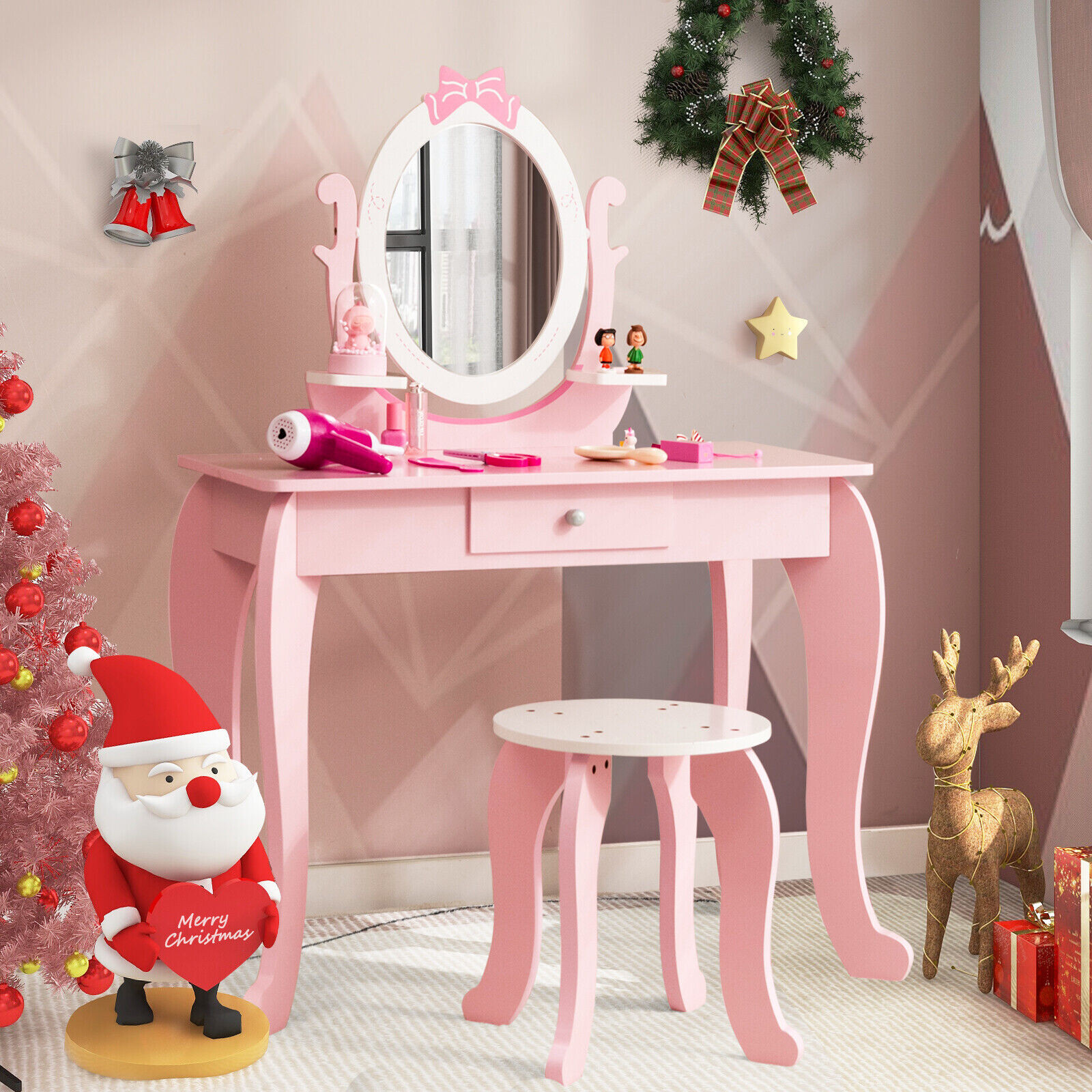 Laste meigilaud pinkidega