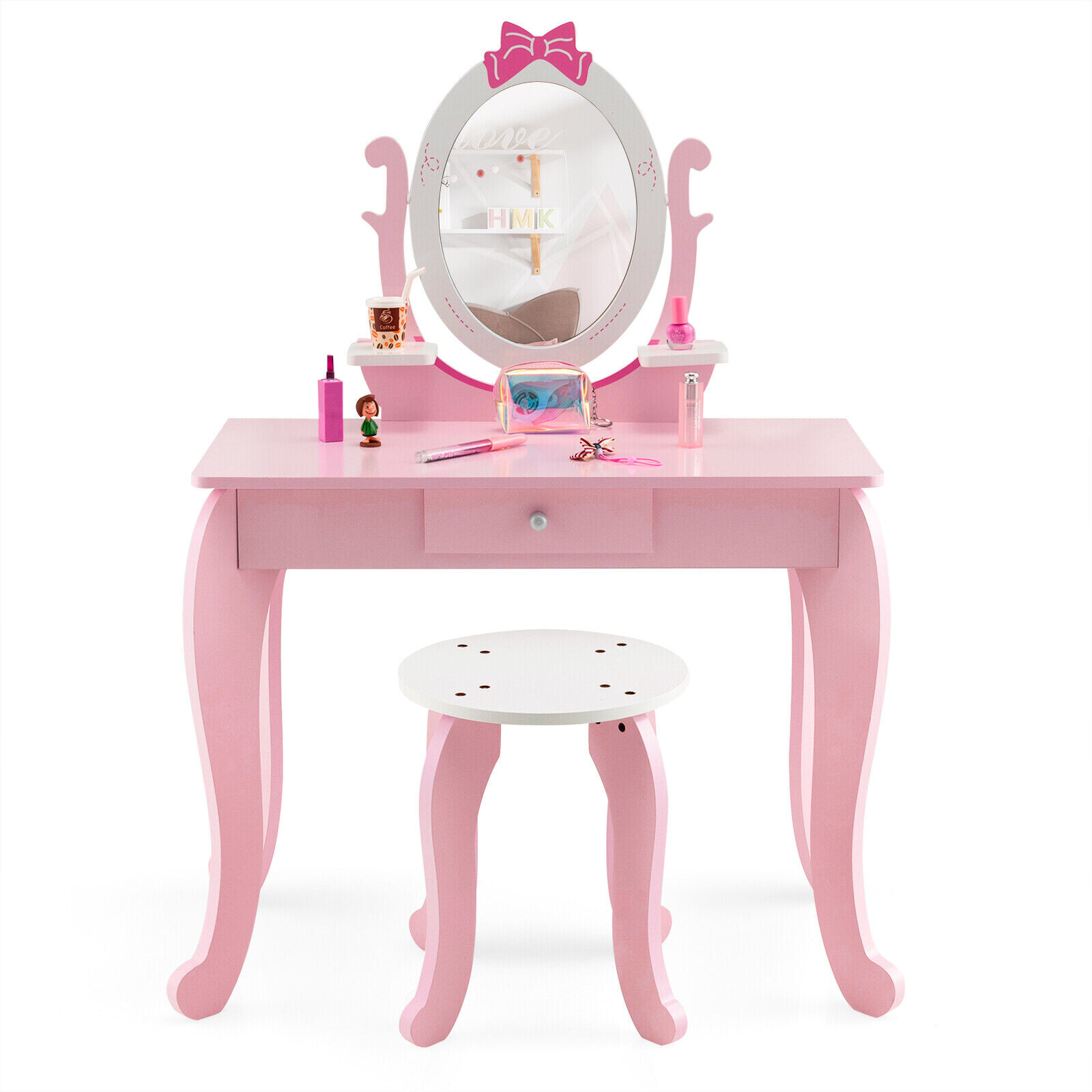 Laste meigilaud pinkidega