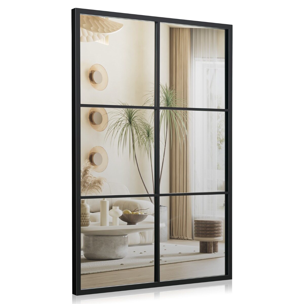 70×100 cm Must Metallraamiga Seinapeegel 3-kihiline