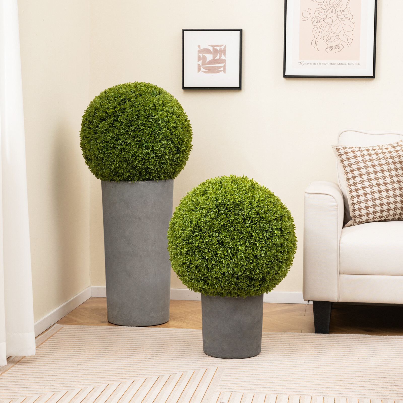 50 cm Kunstlik Rohelised Boxwood Topiaaripallid 2 tk