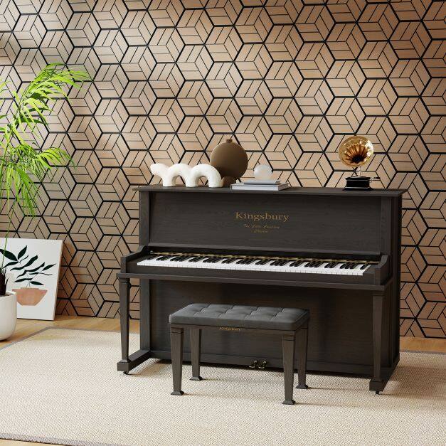 4-osaline akustiline seinapaneel 81×66 cm, 9 kuusnurkset puidust plaati