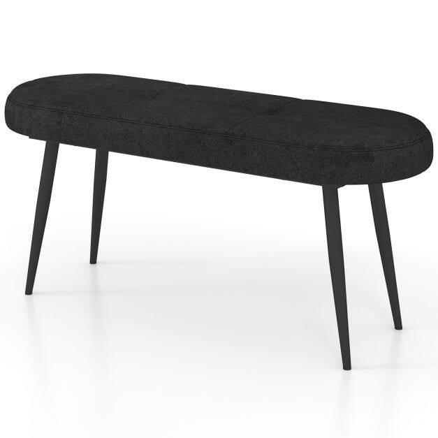 113 cm polsterdatud pingi pehme istmega, must