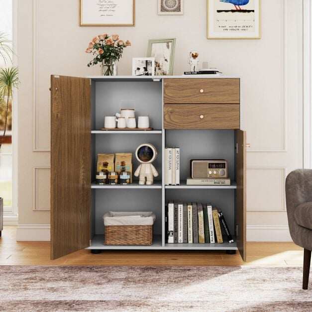 Köögikapp valge loodusliku viimistlusega, 74 × 35 × 85,5 cm